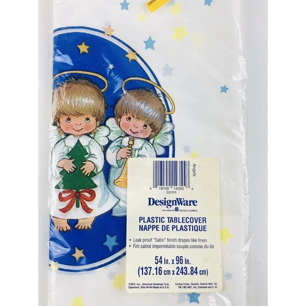 Designware Plastic Tablecover Christmas Angles Halo Leak Proof New Satin finish